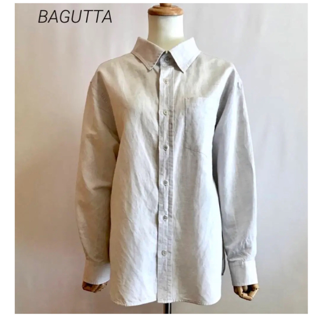 BAGUTTA(バグッタ)のBAGUTTA コットンリネン抜き襟シャツ レディースのトップス(シャツ/ブラウス(長袖/七分))の商品写真