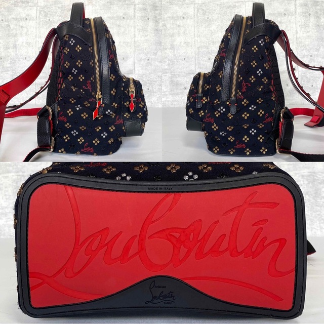 Christian Louboutin(クリスチャンルブタン)のXYZ様専用クリスチャンルブタン バックルビ ブラック 総柄×刺繍 バックパック レディースのバッグ(リュック/バックパック)の商品写真