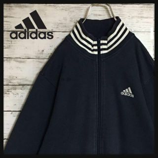 アディダス(adidas)の【人気Lサイズ】アディダス☆刺繍ロゴ入りジップジャージ　裏パイル　薄手　H155(ジャージ)