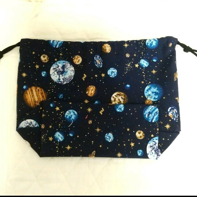 お弁当袋　宇宙柄　惑星柄　ハンドメイド ハンドメイドのキッズ/ベビー(外出用品)の商品写真