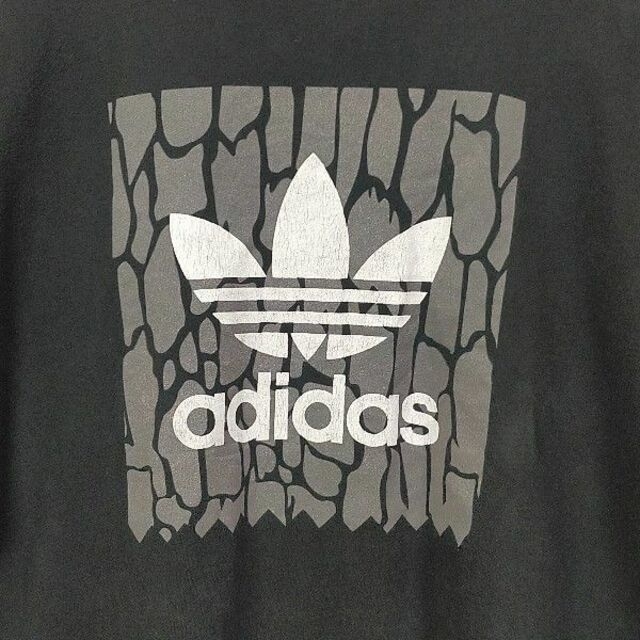 adidas(アディダス)のアディダス　半袖Ｔシャツ　ビッグプリント　デカロゴ　ゆるだぼ　トレフォイル　黒色 メンズのトップス(Tシャツ/カットソー(半袖/袖なし))の商品写真