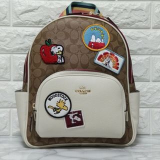 COACH コーチ スヌーピー コラボ リュック ブラウン ワッペン 未使用