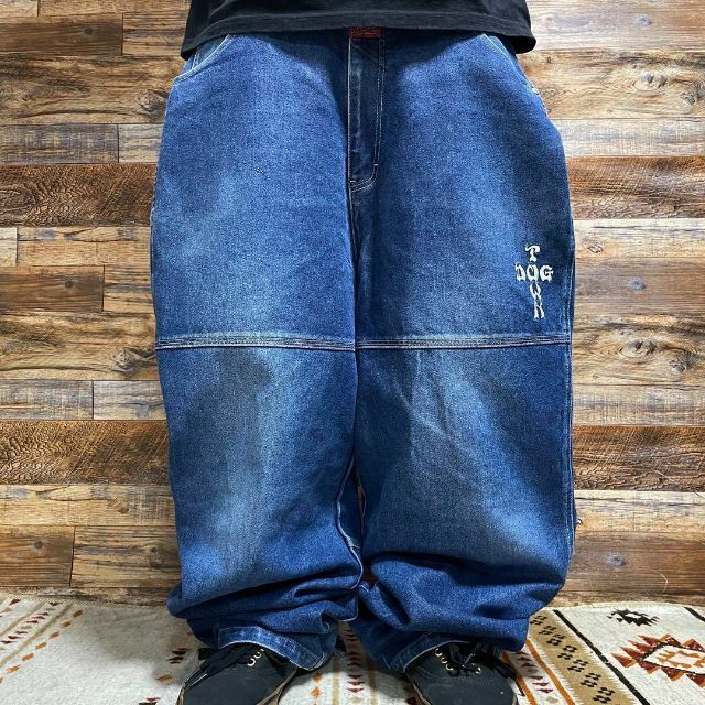 ドッグタウンデニムジーンズw34刺繍b系ストリートオーバーサイズ極太