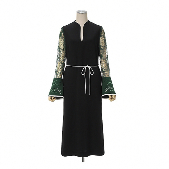 mame - Embroidery Cuffs Lace Sleeves Dressの通販 by aya's mame - Embroidery Cuffs Lace Sleeves Dressの通販 by aya's