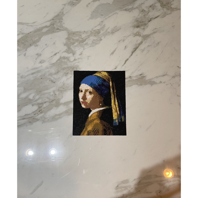 ドット絵 ダイヤモンドアート フェルメール 真珠の耳飾りの少女 エンタメ/ホビーの美術品/アンティーク(絵画/タペストリー)の商品写真