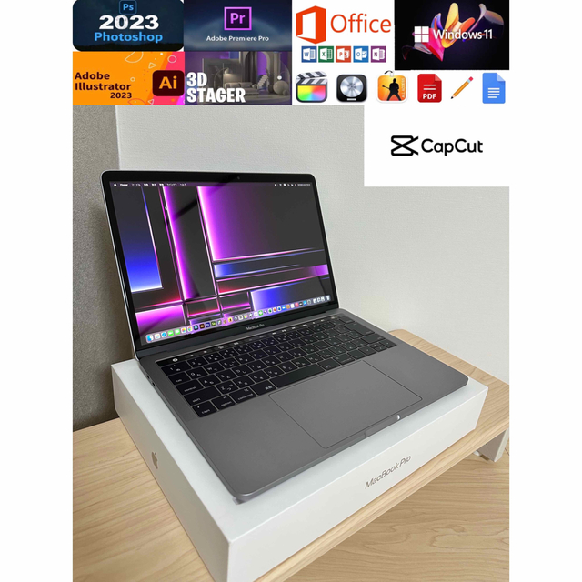 美品 MacBook Pro 13インチ、タッチパネル/Appleソフト付き。 | www