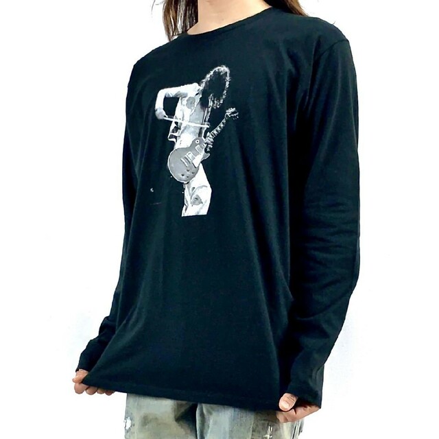 新品 ジミーペイジ レッドツェッペリン ギタリスト ロック バンド ロンT メンズのトップス(Tシャツ/カットソー(七分/長袖))の商品写真