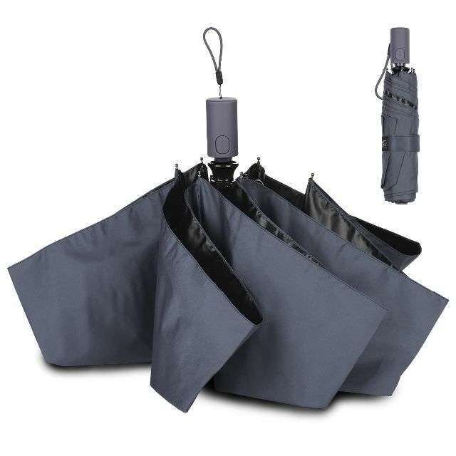 【色: グレー】日傘 メンズ 折りたたみ傘 1級遮光 UVカット100％認証 熱