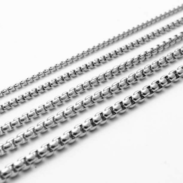 ボックスチェーンネックレス シルバー 2mm コムドットゆうた 60cm 韓国
