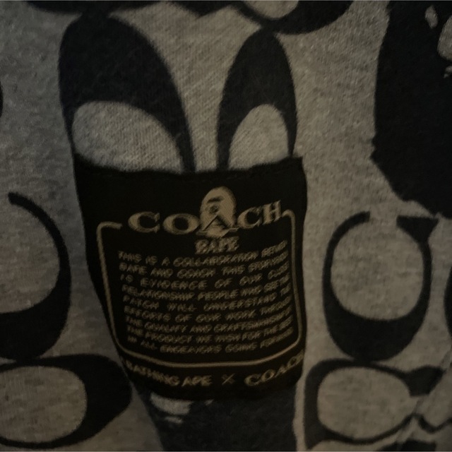 A BATHING APE×COACH/パーカー/L/コットン/グレー
