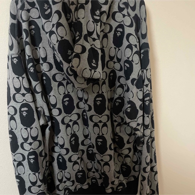 A BATHING APE×COACH/パーカー/L/コットン/グレー