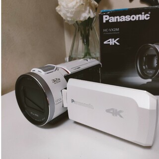パナソニック(Panasonic)の美品Panasonic　HC-VX2M ピアホワイト　ハンディカム(ビデオカメラ)