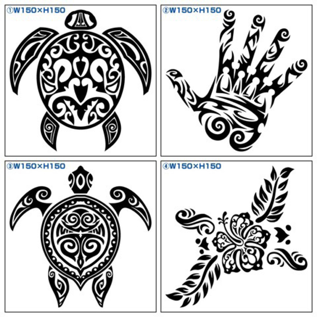 カッティングステッカーシールハワイアントライバルドレスアップタトゥーtattoo 自動車/バイクの自動車(車外アクセサリ)の商品写真