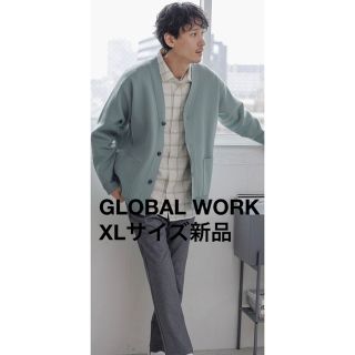 グローバルワーク(GLOBAL WORK)のGLOBAL WORK リッチライトニットVネックカーディガン　洗濯機可(カーディガン)