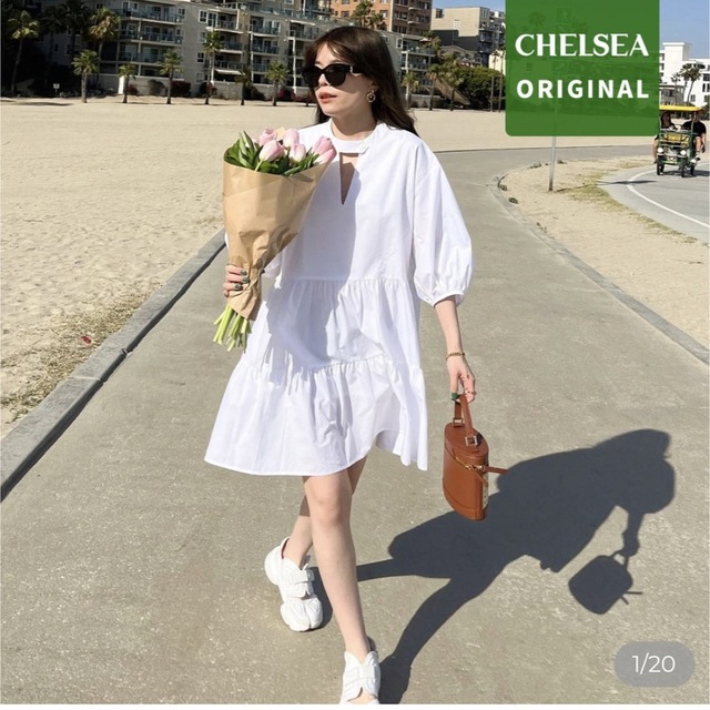 chersea v-slit cancan mini dress レディースのワンピース(ミニワンピース)の商品写真