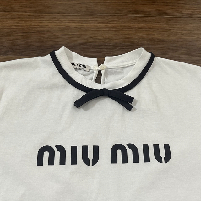 miumiu ボウ付きコットンTシャツ 4
