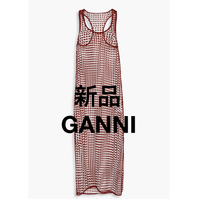 新品 GANNI ガニー ドットレース ワンピース  メッシュワンピース