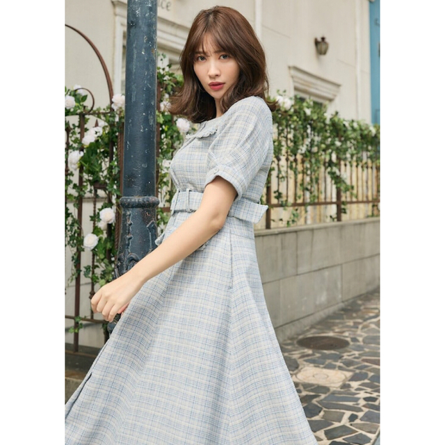 112袖丈Classic Tweed Belted Dress/Her lip to