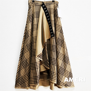 アメリヴィンテージ(Ameri VINTAGE)の【AMERI】RAFFLE FLARE CHECK SKIRT タグ付未使用(ロングスカート)