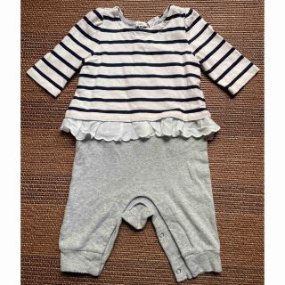 ベビーギャップ(babyGAP)の【baby GAP】ストライプロンパース　セパオール　size0〜3month(ロンパース)