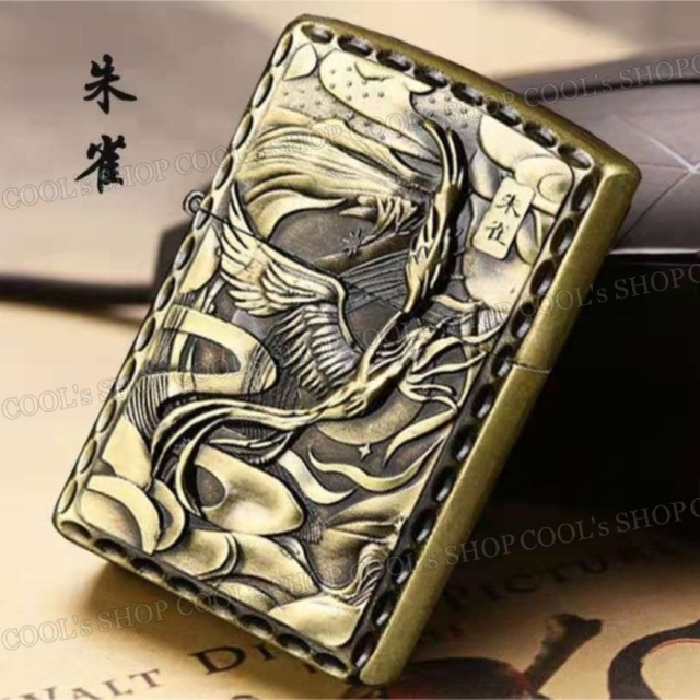 四神 リューター加工 デザイン オイルライター 4点セット ZIPPO 同型 金