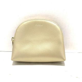 フルラ(Furla)のフルラ ポーチ美品  ゴールド レザー(ポーチ)