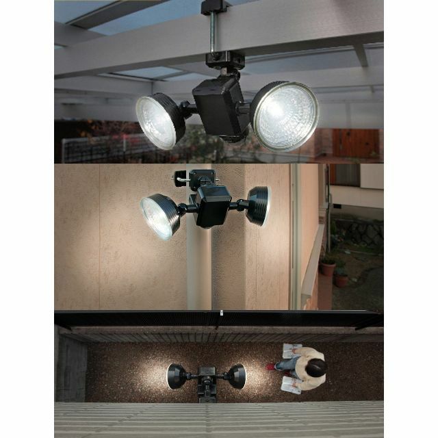 ムサシ RITEX フリーアーム式LEDセンサーライト1.3W×2灯 ソーラー式 4