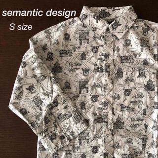 セマンティックデザイン(semantic design)のメンズ 七分袖 柄シャツ Sサイズ(シャツ)