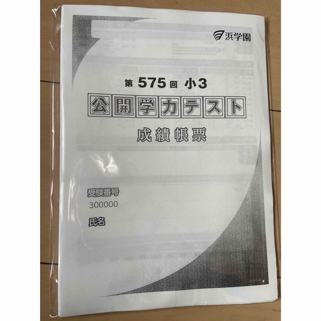 浜学園 小3 2020年〜2022年度　2科目　公開学力テスト　(3年分)