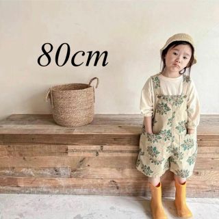 花柄サロペット（ショートパンツ）80cm(パンツ)