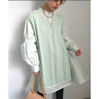 アメリヴィンテージ(Ameri VINTAGE)のmako様専用 ameri VEST DOCKING SHIRT ミント(シャツ/ブラウス(長袖/七分))