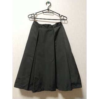 マウジー(moussy)の【中古】MOUSSY(マウジー)ひざ丈 ボックスプリーツスカート ブラック(ひざ丈スカート)