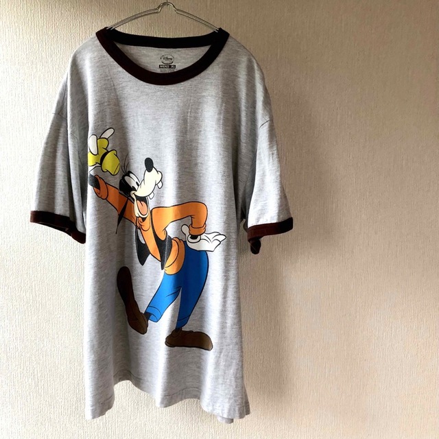 Disney グーフィー リンガーTee グレー サイズXL - Tシャツ/カットソー