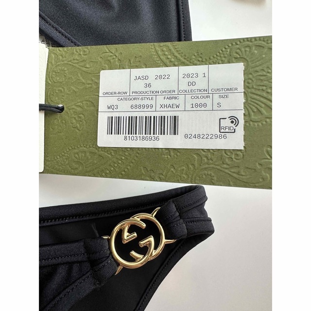 Gucci(グッチ)の新品未使用　グッチ　ロゴ　GG ビキニ ブラック　S レディースの水着/浴衣(水着)の商品写真