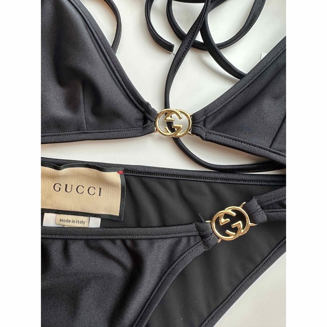 Gucci(グッチ)の新品未使用　グッチ　ロゴ　GG ビキニ ブラック　S レディースの水着/浴衣(水着)の商品写真