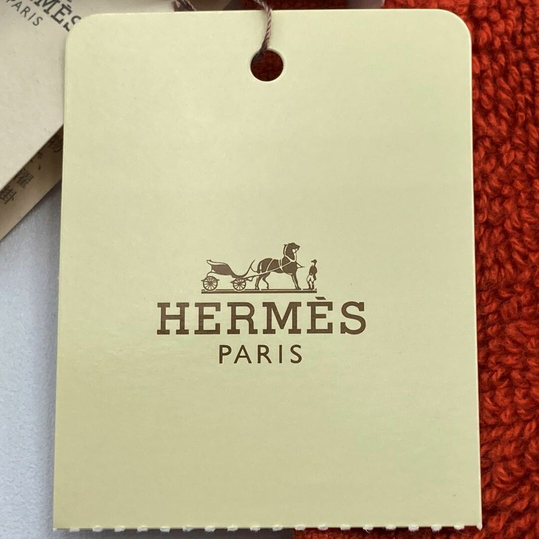 未使用 箱付き Hermes エルメス ハンドタオル フェイスタオル タオル オレンジ ブランド おしゃれ プレゼント USED 4