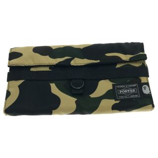 アベイシングエイプ(A BATHING APE)のA BATHING APE アベイシングエイプ ×PORTER 1ST CAMO LONG WALLET 1ST カモ ロング ウォレット 長財布 イエロー1I33-190-925(長財布)