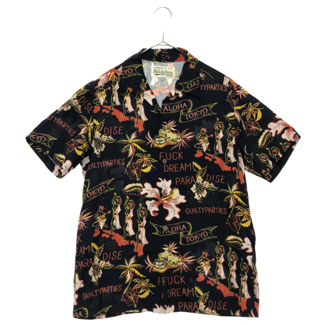 WACKO MARIA ワコマリア HAWAIIAN SHIRT S／S アロハシャツ 総柄半袖シャツ ネイビー