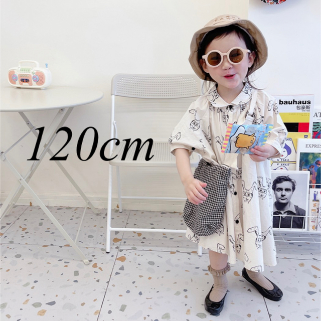 ユニークウサギのワンピース　120cm キッズ/ベビー/マタニティのキッズ服女の子用(90cm~)(ワンピース)の商品写真