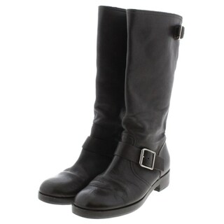 【新品】  MARNI / マルニ | 2020AW | Leather ankle boots with logo レザー ロゴパッチ ブーツ | 38 | ブラック | レディース