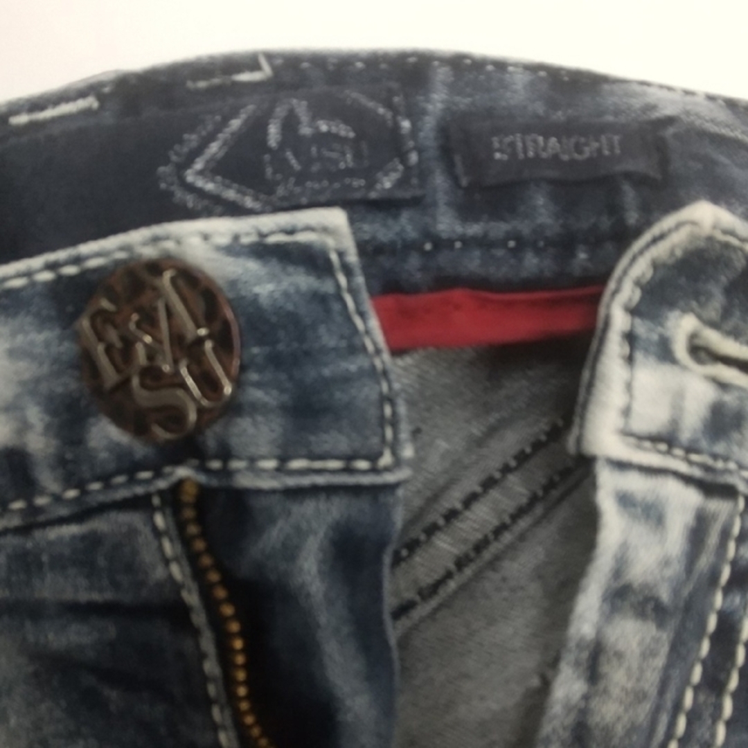 EVISU - EVISU 韓国製 刺繍デニムパンツ 白虎 カモメ レザー EVISU - EVISU 韓国製 刺繍デニムパンツ 白虎 カモメ レザー