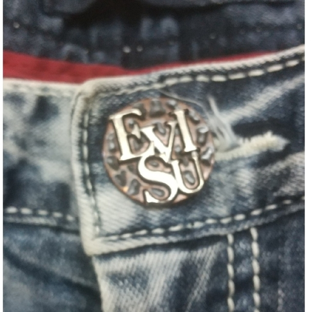 EVISU(エビス)のEVISU 韓国製 刺繍デニムパンツ 白虎 カモメ レザーメタルロゴ未使用 メンズのパンツ(デニム/ジーンズ)の商品写真