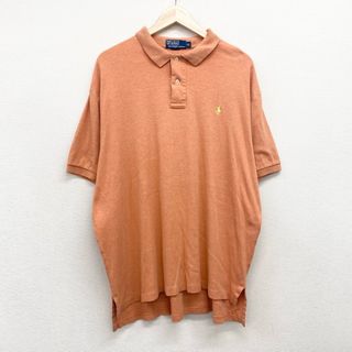 ラルフローレン(Ralph Lauren)のUS古着 ポロ ラルフローレン Polo by Ralph Lauren コットン ポロシャツ 半袖 ポニー 刺繍 サイズ：メンズ XL ビッグサイズ ヘザーオレンジ【中古】(ポロシャツ)