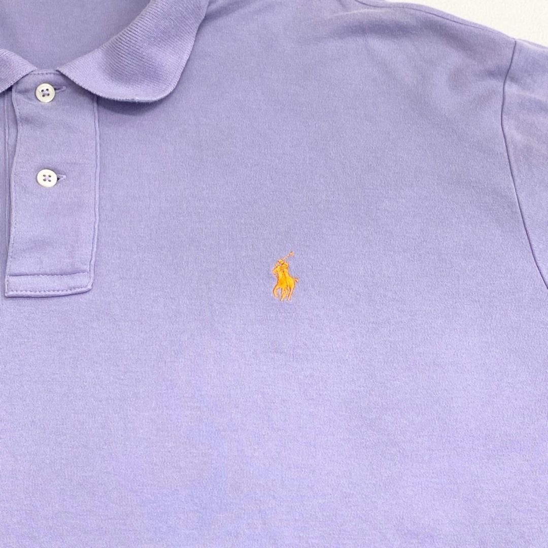 Ralph Lauren(ラルフローレン)のUS古着 ポロ ラルフローレン Polo by Ralph Lauren コットン ポロシャツ 半袖 ポニー 刺繍 サイズ：メンズ XL ビッグサイズ ラベンダー【中古】 メンズのトップス(ポロシャツ)の商品写真