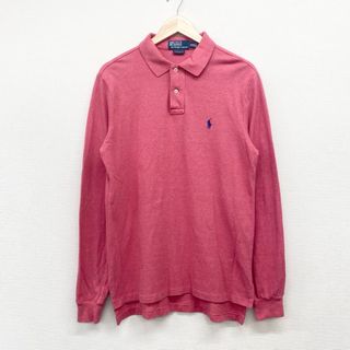 ラルフローレン(Ralph Lauren)のUS古着 ポロ ラルフローレン Polo by Ralph Lauren 鹿の子 ポロシャツ 長袖 ポニー 刺繍 CUSTOM FIT サイズ：メンズ M ヘザーレッド【中古】(ポロシャツ)