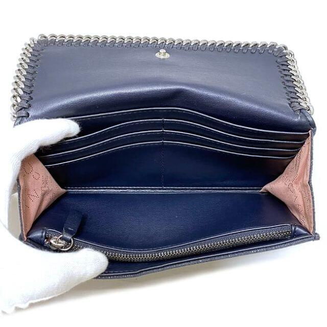 Aランク ステラマッカートニー 二つ折り長財布 ファラベラ 391835 ネイビー 財布 レディース Stella McCartney FALABELLA navy