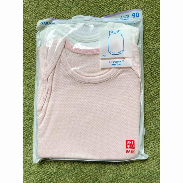UNIQLO(ユニクロ)のエアリズム メッシュインナーボディスーツ(ノースリーブ) キッズ/ベビー/マタニティのベビー服(~85cm)(肌着/下着)の商品写真