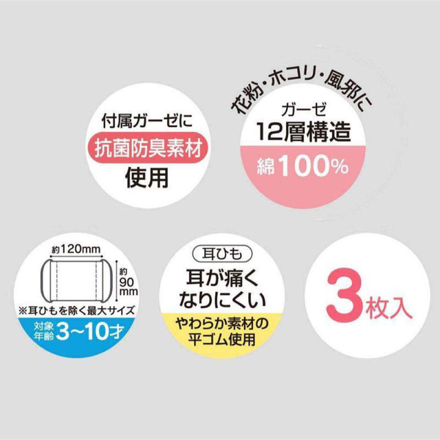 サンリオ(サンリオ)の【新品】ハローキティ&マイメロディ 12層構造 子供用 ガーゼマスク 6枚 キッズ/ベビー/マタニティの洗浄/衛生用品(その他)の商品写真