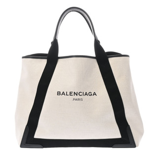 バレンシアガ(Balenciaga)のバレンシアガ  ネイビーカバス MM ハンドバッグ ベージュ/ブラック(トートバッグ)
