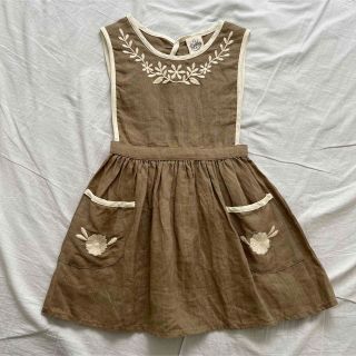 apolina kids エプロンワンピース カーキ アポリナの通販 by AAA's